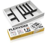 Practical Comfort Organisateur de tiroir personnalisé 9 séparateurs réglables en aluminium, noir - pour cuisine, salle de bain, bureau, et plus encore