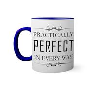 Practically Perfect in Every Way Poppins Tasse à l'intérieur de couleur bleu avec poignée 330ml