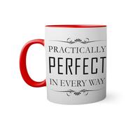 Practically Perfect in Every Way Poppins Tasse à l'intérieur de couleur rouge avec poignée 330ml