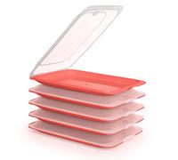 PracticDomus Charcuterie Conteneur Fresh Système, Conservation Optimale des Tranches dans Le Réfrigérateur, Mesures 17 x 3.2 x 25.2 cm (4X Basic)