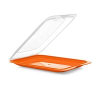 PracticDomus Charcuterie Conteneur Fresh Système, Conservation Optimale des Tranches dans Le Réfrigérateur (Orange)