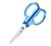 PracticDomus Ciseaux SDI Soft Touch pour Gauchers et Droitiers avec Embouts Ronds et Poignée de Sécurité. Couleur Bleu