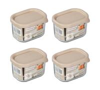 PracticDomus Lot de 3 récipients Glasslock modulaires de 0,5 l et 0,75 l en verre trempé pour réfrigérateur (4 x SMALL)