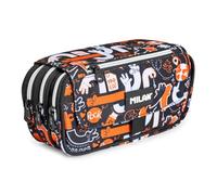 PracticDomus Trousse triple avec grands compartiments intérieurs avec fermeture éclair individuelle pour matériel scolaire et voyage, Fingers, Sacs scolaires