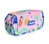 PracticDomus Trousse triple avec grands compartiments intérieurs avec fermeture éclair individuelle pour matériel scolaire et voyage, Greengrow, Sacs scolaires