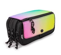 PracticDomus Trousse triple avec grands compartiments intérieurs avec fermeture éclair individuelle pour matériel scolaire et voyage, Coucher de soleil, Sacs scolaires