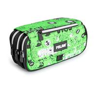 PracticDomus Trousse triple avec grands compartiments intérieurs avec fermeture éclair individuelle pour matériel scolaire et voyage, Tandem, Sacs scolaires