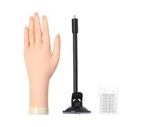 Practice Hand Model, Fake, Silicone Soft Finger Stand, Jelly Glue Suction Base, 10.24x2.17 inches, Flexible Realistic Texture, Ideal for Salon Demos, Student Use