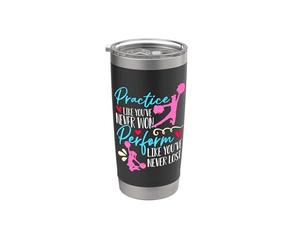 Practice Like You 've Never Won Love Cheerleading Gobelet isotherme en acier inoxydable double paroi
