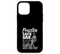 Practice Safe Sax Always Wear A Neck Saxophone Funny Saxophone Coque pour iPhone 12 Mini