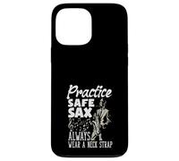 Practice Safe Sax Always Wear A Neck Saxophone Funny Saxophone Coque pour iPhone 13 Pro Max