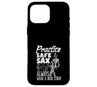 Practice Safe Sax Always Wear A Neck Saxophone Funny Saxophone Coque pour iPhone 16 Pro Max