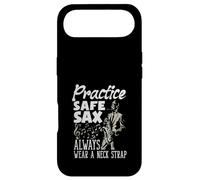 Practice Safe Sax Always Wear A Neck Saxophone Funny Saxophone Coque pour iPhone Air