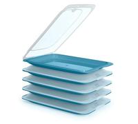 PracticFood Charcuterie Conteneur FRESH Système, Conservation Optimale des Tranches dans le Réfrigérateur, Mesures 17 x 3.2 x 25.2 cm (5X Ocean)
