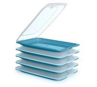 PracticFood Charcuterie Conteneur FRESH Système, Conservation Optimale des Tranches dans le Réfrigérateur, Mesures 17 x 3.2 x 25.2 cm (5X Ocean)