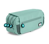 PracticOffice Trousse Scolaire Triple avec Grandes Poches Intérieures et Fermeture Éclair Individuelle pour l'École et Le Voyage (BB Soft Blue)