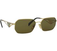 Prada Femme Prada PR A51S 15N01T Lunettes de soleil Acier Or Marron Géométrique Normale