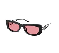 Prada Femme PR 14YS 1AB30L Lunettes de soleil Acétate Noir Rose Carré Normale