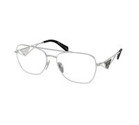 Prada Femme PR B50V 1BC1O1 Montures optiques Acier Argent Transparent Pilote Normale
