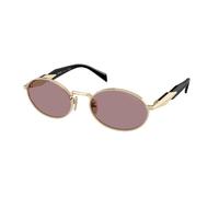 Prada Femme Prada PR 65ZS ZVN20I Lunettes de soleil Métal Or Marron Ronde Normale