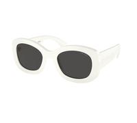 Prada Femme Prada PR A13S 1425S0 Lunettes de soleil Acétate Blanc Gris Ronde Normale