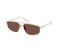 Prada Femme Sunglass PR C51S - Couleur du Monture: Or Pâle, Couleur de Lentille: Chocolat Noir