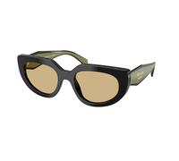Prada Femme Prada PR D02S 03K10R Lunettes de soleil Acétate Noir Jaune Ronde Normale