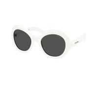 Prada Femme Sunglass PR D08SU - Couleur du Monture: Talc, Couleur de Lentille: Gris foncé