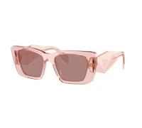 Prada Femme Sunglass PR 08YS - Couleur du Monture: Pêche transparent, Couleur de Lentille: Marron clair