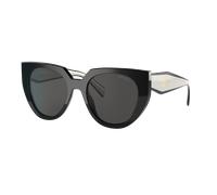 Prada Femme Sunglass PR 14WS - Couleur du Monture: Noir/Talc, Couleur de Lentille: Gris foncé