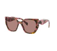 Prada Femme Sunglass PR 19ZS - Couleur du Monture: Écaille de tortue cognac bégonia, Couleur de Lentille: Marron clair