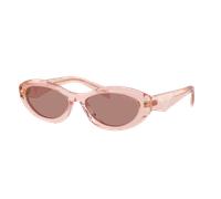 Prada Femme Sunglass PR 26ZS - Couleur du Monture: Pêche transparent, Couleur de Lentille: Marron clair
