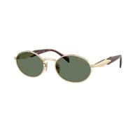 Prada Femme Sunglass PR 65ZS - Couleur du Monture: Or Pâle, Couleur de Lentille: Vert foncé