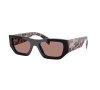 Prada Femme Sunglass PR A01S - Couleur du Monture: Noir, Couleur de Lentille: Marron clair