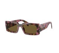 Prada Femme Sunglass PR A07S - Couleur du Monture: Acajou, Couleur de Lentille: Marron foncé