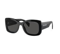 Prada Femme PR A08S 1AB5S0 Lunettes de soleil Acétate Noir Gris Ronde Normale