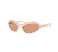 Prada Femme Sunglass PR A20S - Couleur du Monture: Opale laiteux, Couleur de Lentille: Orange