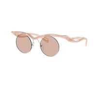 Prada Femme Sunglass PR A24S - Couleur du Monture: Pêche opalescent, Couleur de Lentille: Marron clair