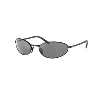 Prada Femme Sunglass PR A59S - Couleur du Monture: Noir, Couleur de Lentille: Argent effet miroir gris