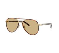 Prada Femme Sunglass PR B57S - Couleur du Monture: Or Pâle, Couleur de Lentille: Jaune