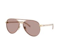 Prada Femme Sunglass PR B57S - Couleur du Monture: Or Pâle, Couleur de Lentille: Pourpre clair Marron