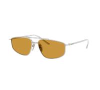 Prada Femme Sunglass PR C51S - Couleur du Monture: Argent, Couleur de Lentille: Miel foncé
