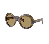 Prada Femme Sunglass PR D08SU - Couleur du Monture: Lagon rayé, Couleur de Lentille: Vert Olive