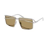 Prada Homme Prada PR C55S 28C70G Lunettes de soleil Métal Argent Vert Géométrique Normale