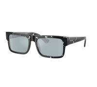 Prada Homme Sunglass PR A10S - Couleur du Monture: Havana noir transparent, Couleur de Lentille: Filtre lumière bleue Argent effet miroir