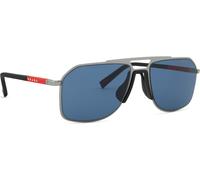 Prada Linea Rossa Homme Prada Linea Rossa PS B51S 5AV06A Lunettes de soleil Métal Gris Bleu Pilote Normale