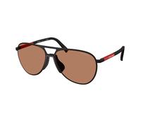 Prada Linea Rossa Homme Prada Linea Rossa PS 53ZS DG020D Lunettes de soleil Métal Noir Marron Pilote Normale