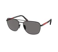 Prada Linea Rossa Homme Prada Linea Rossa PS 54ZS 1BO02G Lunettes de soleil Acier Noir Gris Ronde Polarisé