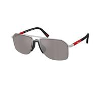 Prada Linea Rossa Homme Prada Linea Rossa PS B51S 18X80I Lunettes de soleil Métal Argent Argent Pilote Normale En miroir