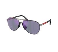 Prada Linea Rossa Homme PS 53ZS 5AV10J Lunettes de soleil Métal Gris Bleu Pilote Normale
